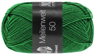 Produktbild von Lana Grossa MEILENWEIT 50 g UNI 4-fach Sockenwolle mit 80 % Schurwolle 210 m Farbe 1418 - Smaragdgrün