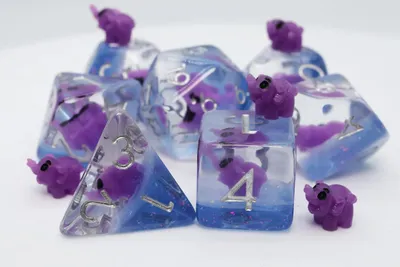 Immagine prodotto di Foam Brain Games Set di dadi viola Elefante RPG - Dadi