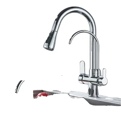 Obrázek produktu pro Filtrovaná kuchyňská baterie, studená a teplá voda, funkce vytahovacího spreje, chrom