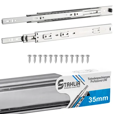 Produktbild von 1 Paar Schubladenschienen 35mm - Länge 300mm VOLLAUSZUG Teleskopschublade Schubladenauszug für