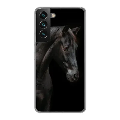 Produktbild von MuchoWow® Handyhülle Schutzhülle Hülle für Samsung Galaxy S22 Pferd - Tiere - Schwarz - Porträt Silikon Softcase Handy Hülle - Mobiltelefonhülle