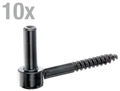 Produktbild von Alberts 10 x Kloben zum Einschrauben, 105 mm Länge, J-Haken, schwarzer Tauchlack