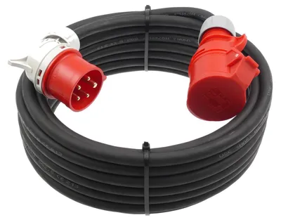 Produktbild von CEE Verlängerung mit Winkelstecker 16A 5G1,5 / 5G2,5 H07RN-F 5-50m, Querschnitt:5x2.5mm², Länge:40m