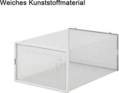 Image de Lot de 1 boîte à chaussures transparente empilable pour ranger les chaussures, en plastique souple