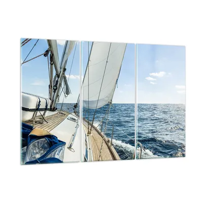 Produktbild von Bilder auf glas - Meer Kreuzfahrt Segel - 165x110cm - Glasbilder - Wandbilder - Kunstdruck - zum Aufhängen bereit - Wanddekoration aus Glas - Glas Bilder - Wandbild auf Glas - GCE165x110-3647