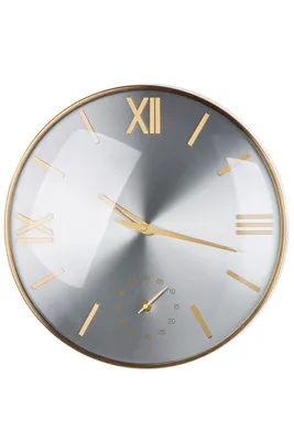 Image de Gilde Wanduhr, rund, "Bicolor", Metall, champagnerfarben, silberfarben, VE 1, L. 5 cm, D. 41 cm 50420 4063387504208