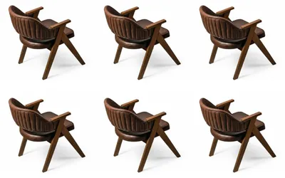Immagine prodotto di 6 sedie, stile moderno, colore marrone, nuove, comode, ideali per il soggiorno, confortevoli