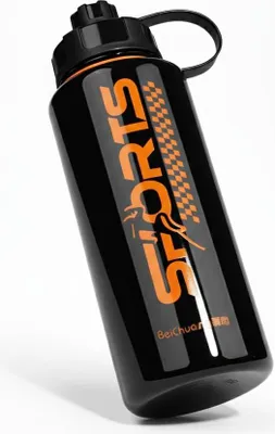 Produktbild von Wasserflasche 1,1 L Auslaufsichere sportwasserflasche Ideal für Fitness Schule Fahrrad Dunkelgrau