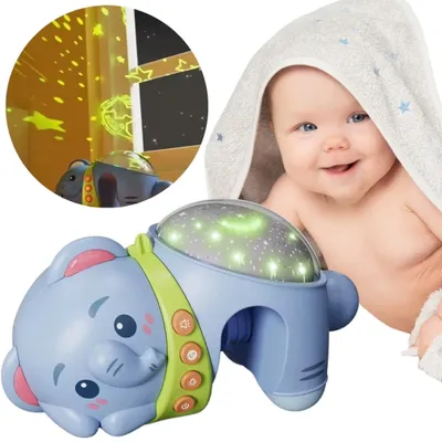 Image de WOOPIE BABY Projecteur d'étoiles et veilleuse pour enfants « Éléphant »