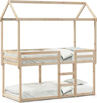 Produktbild von vidaXL Etagenbett ohne Matratze 90x200 cm Massivholz Kiefer
