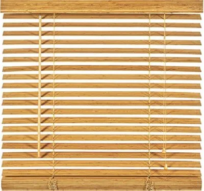 Produktbild von Unyqoos® Bambus-Jalousie 50 mm Lamellen – 80×130 cm, Braun, leichte Innen-Jalousie mit Handbedienung, sichtbare Holzmaserung