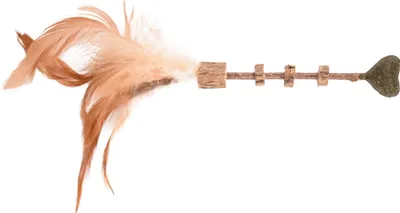 Obrázek produktu pro Hračka cat matatabi tyčka peří/srdce 20x3cm Flamingo