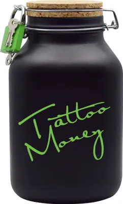 Produktbild von Spardose Geld Geschenk Ideen Tattoo Money Schwarz Grün Größe XXL 3 Liter