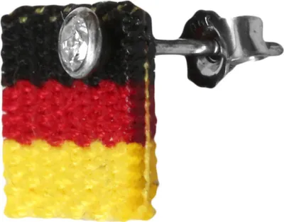 Produktbild von Fan Ohrstecker Fußball mit Deutschlandfahne 925 Sterling Silber