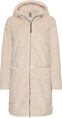 Produktbild von Camel Active Damen Teddy-Mantel mit Kapuze, Reißverschluss, Almond, Größe 46
