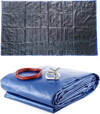 Produktbild von Schwimmbadabdeckung 460 x 260 cm - 2-in-1-Material aus Polyethylen (PE) - UV-beständig - Schutz für Sommer und Winter