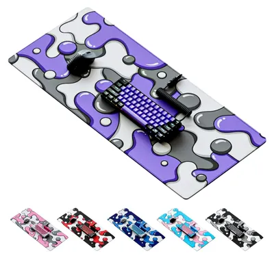 Produktbild von Großes lila Mauspad – XXL Gaming-Mauspad in Weiß und Violett – Unterlage für Tastatur und Maus – Dickes Handwerksmauspad für den Schreibtisch (Lavendel)