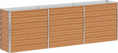 Produktbild von vidaXL Hochbeet Hellbraun 240 x 40 x 77 cm Verzinkter Stahl