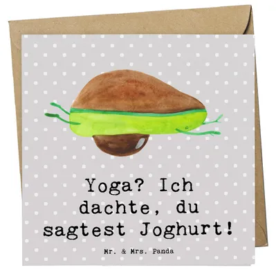 Produktbild von Mr. & Mrs. Panda Grußkarte Yoga Humor - Grau Pastell - Geschenk, Entspannung, Sportler Geschenke, anlasskarte, Sportart, Fitness, Achtsamkeit, Teamsport, Sportarten
