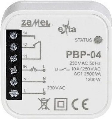 Zdjęcie produktu dla Bistabiles (Implus-) Relais Unterputz 230V 10A, PBP-04, exta Zamel