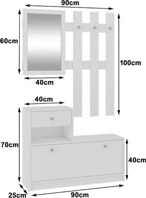 Produktbild von AKORD Furniture Factory PP0PZESBIA001, 2 Regale, 250 mm, 1700 mm, 900 mm