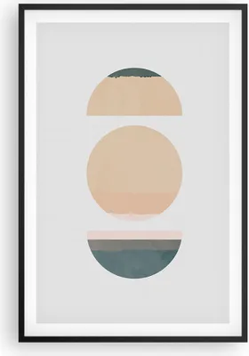 Produktbild von Gerahmtes Poster - Schwarzer Rahmen - Abstraktion Rad Halbkreis - 61x91,5 cm - Wand Bild - Wanddeko - Wandbilder - Wandposter - Bilderrahmen - Bilder - Kunstdruck - Wandbild - P2BPA61x91-4310