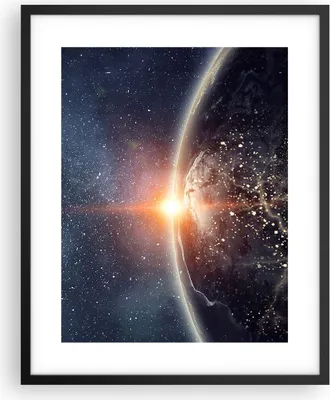 Produktbild von Gerahmtes Poster - Schwarzer Rahmen - Kosmos Erde Sonne - 40x50 cm - Wand Bild - Wanddeko - Wandbilder - Kunstposter - Wandposter - Bilderrahmen - Bilder - Kunstdruck - Wandbild - P2BPA40x50-4343