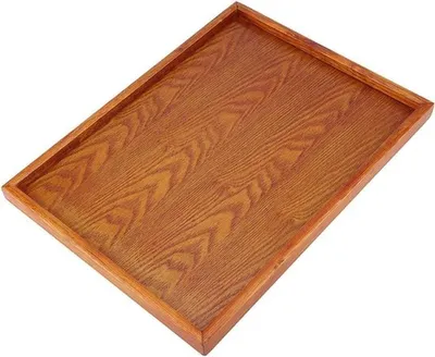 Moderne Holzservierplatte für Servierzwecke, rechteckiges Design mit Bambusschalen für niedrigen Tisch (36 x 27cm)