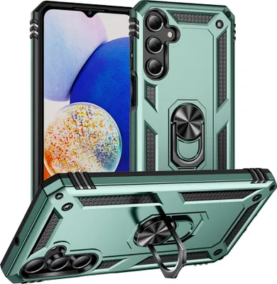 Produktbild von Mobigear Armor ring  Samsung Galaxy A16 Hülle Hardcase Backcover Stoßfest mit Ringhalter - Grün