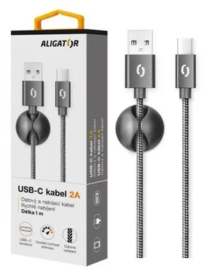 Obrázek produktu pro Aligator DATKP07, 1 m, USB C, USB A, USB 2.0, Černá