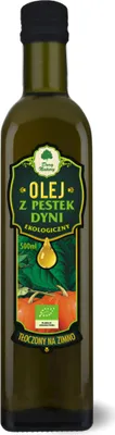 Zdjęcie produktu dla OLEJ Z PESTEK DYNI TOCZONY NA ZIMNO500 ml - DARY NATURY