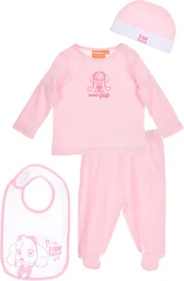 Produktbild von Paw Patrol Baby Mädchen Set 4tlg. - Jacke, Hose, Lätzchen & Mütze - rosa/weiß, Größen:0M (50cm)