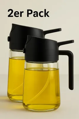 Zdjęcie produktu dla Podwójny dozownik oleju i rozpylacz oleju - szkło 500 ml | delikatna mgiełka olejowa i funkcja dozowania Bez BPA, można myć w zmywarce, nie kapie - pomoc kuchenna do smażenia, grillowania i sałatek