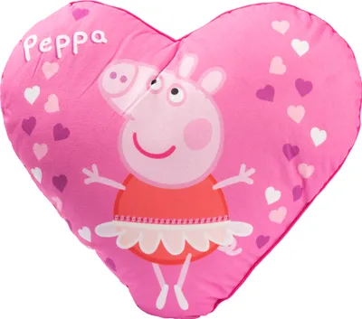 Produktbild von Peppa Wutz Kissen - Plüsch Herz Dekokissen Zierkissen Kopfkissen Pink 45 x 45 cm