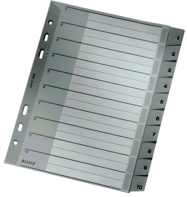 Obrázok produktu pre Leitz 1285-00-00 Číselný index 1-10 PP A5 PP 10 listov sivá(S)