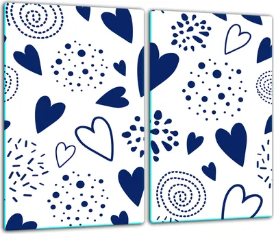 Produktbild von Herdabdeckplatten Glaskeramikkochfeld-Abdeckung Spritzschutz Glas 60x52cm Herz