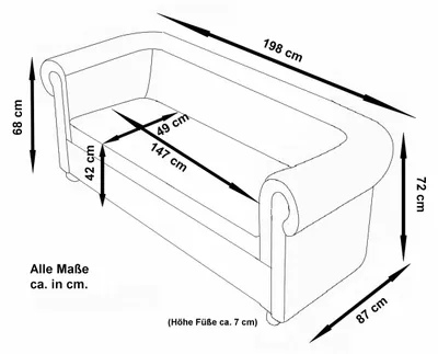 Produktbild von Edles Chesterfield Sofa 3 Sitzer in Kunstleder Vintage braun Couch Polstersofa