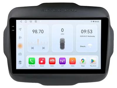 Zdjęcie produktu dla Samochodowy odtwarzacz multimedialny, dotykowy ekran, system nawigacji, kompatybilny z modelem Jeep Renegade (2016-2020), 4G, model QS6 (6GB 64GB) - typ A