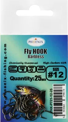 Produktbild von Fliegenhaken Ohne Widerhaken #12 - Phx-P721-12