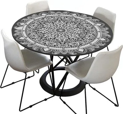 Produktbild von Runde Wasserdichte Tischdecke 120cm Schwarz-Grau