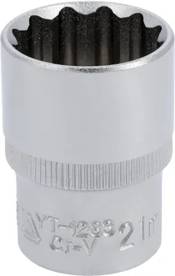 Produktbild von YATO 12-Kant-Steckschlüsseleinsatz 1/2"" kurz 21mm