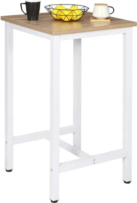 Zdjęcie produktu dla Stoły barowe Bolt Edge – kwadratowe – jasny dąb i metal – stół barowy – 60 x 60 x 102 cm – do wnętrz