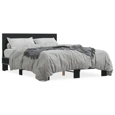 Produktbild von vidaXL Bettgestell Schwarz 140x190 cm Holzwerkstoff und Metall