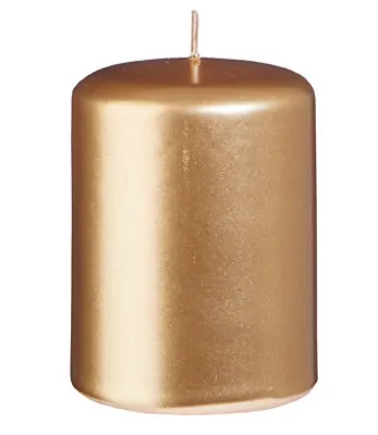 Produktbild von Stumpenkerzen Gold 80 x Ø 60 mm, 12 Stück