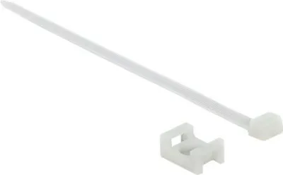 Produktbild von DeLOCK 18885, Kabelbinder zur Schraubmontage, Nylon, Weiß, 6,2 mm, -20 - 65 °C, 23 mm