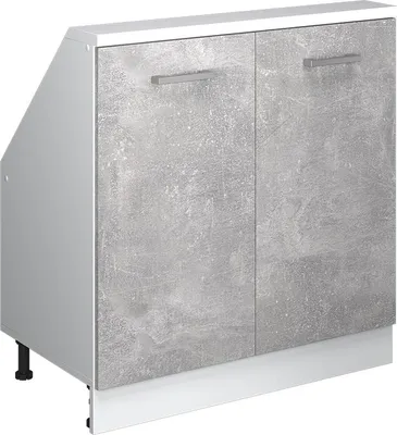 Produktbild von Küchenschrank für Dachschrägen Vicco R-Line Beton 80 cm mit 2 Türen, Model 58082