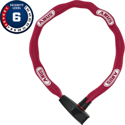 Obrázok produktu pre Reťazový zámok ABUS Catena 6806K - Ľahký zámok na bicykel z tvrdenej ocele s módnou textilnou rúrkou - Štvorhranná reťaz s bezpečnostným stupňom 6 ABUS - 85 cm - Ružová