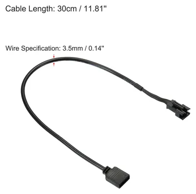 Produktbild von 3 Pin 5V 30cm Hauptplatine Schnittstelle zu SM3P Stecker Netzger?t RGB Schwarz