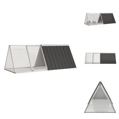 Produktbild von vidaXL Kaninchenkäfig Anthrazit 201,5x80,5x71 cm Verzinkter Stahl -  Lebensräume & Gehege für Kleintiere
