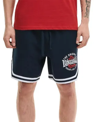 Productafbeelding van Herenshorts, normale pasvorm, model TOW LAW, donkerblauw/wit/rood, maat XL, merk Lonsdale